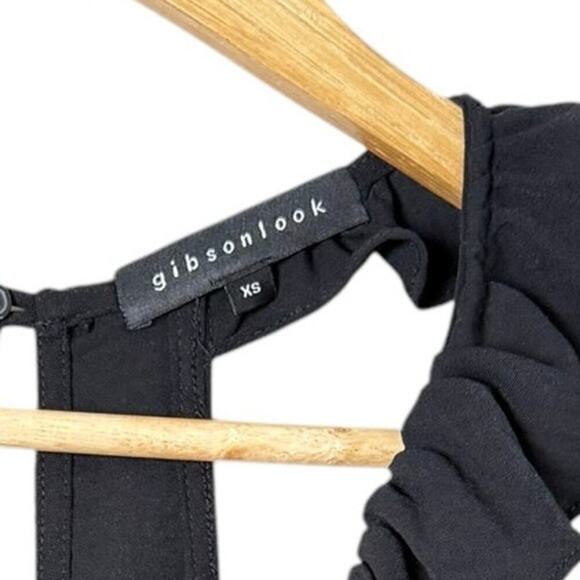 GibsonLook Summer Nights Ruffle Maxi Dress in Black Sleeveless w/ Pockets, XS - Picture 4 of 13